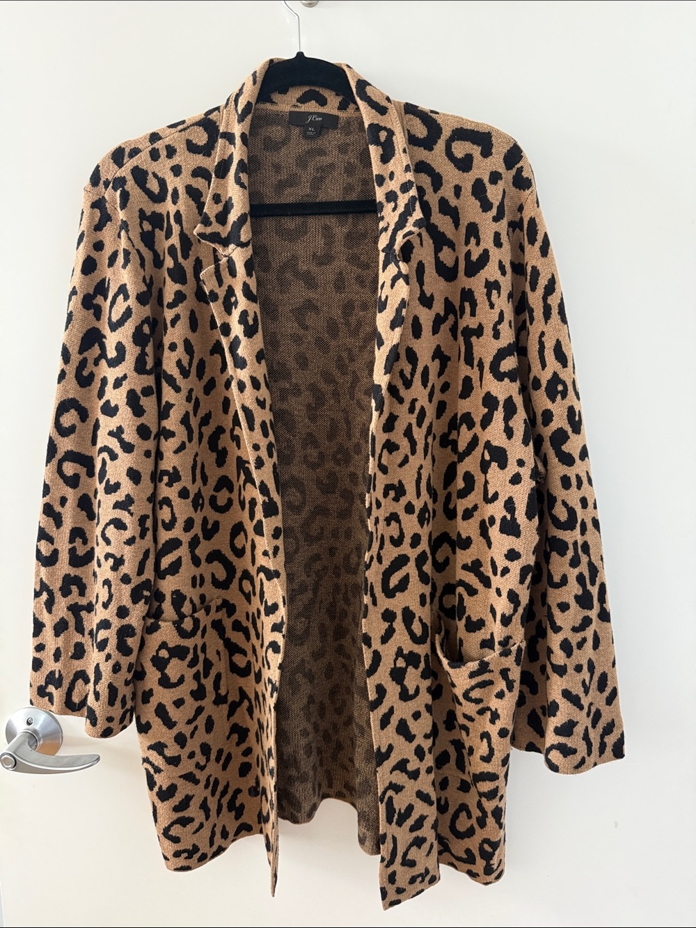 J. Crew Leopard Print Open-Front Jacket - Tan & Black